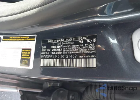 2016 Mercedes-Benz C 300 Luxury from USA, damaged, VIN WDDWF4JB9GR131469